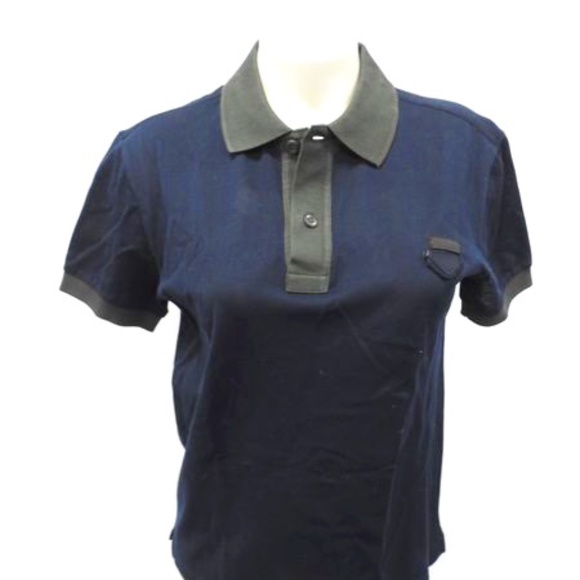 Prada Green & Navy Blue Polo - Picture 5 of 9